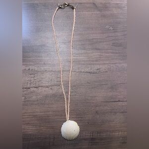 Handmade By Me Elegant Beaded Necklace with Real Shell Pendant